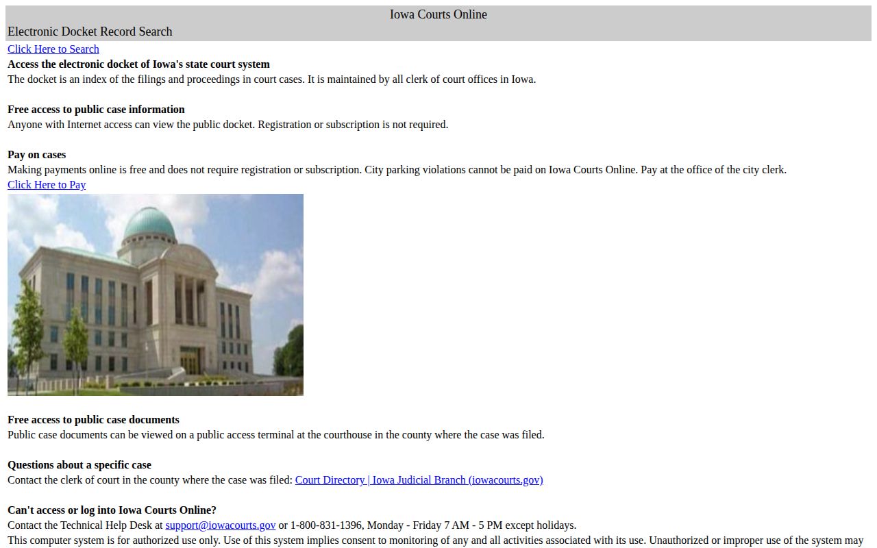 Dallas County Iowa court records search interface